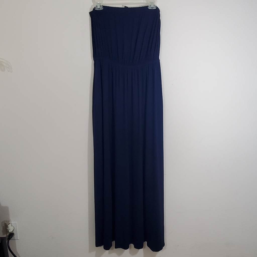 Nwt New York & Co Dress Navy Blue Strapless Maxi Casual Beachy Boho Large — image 2 of 8